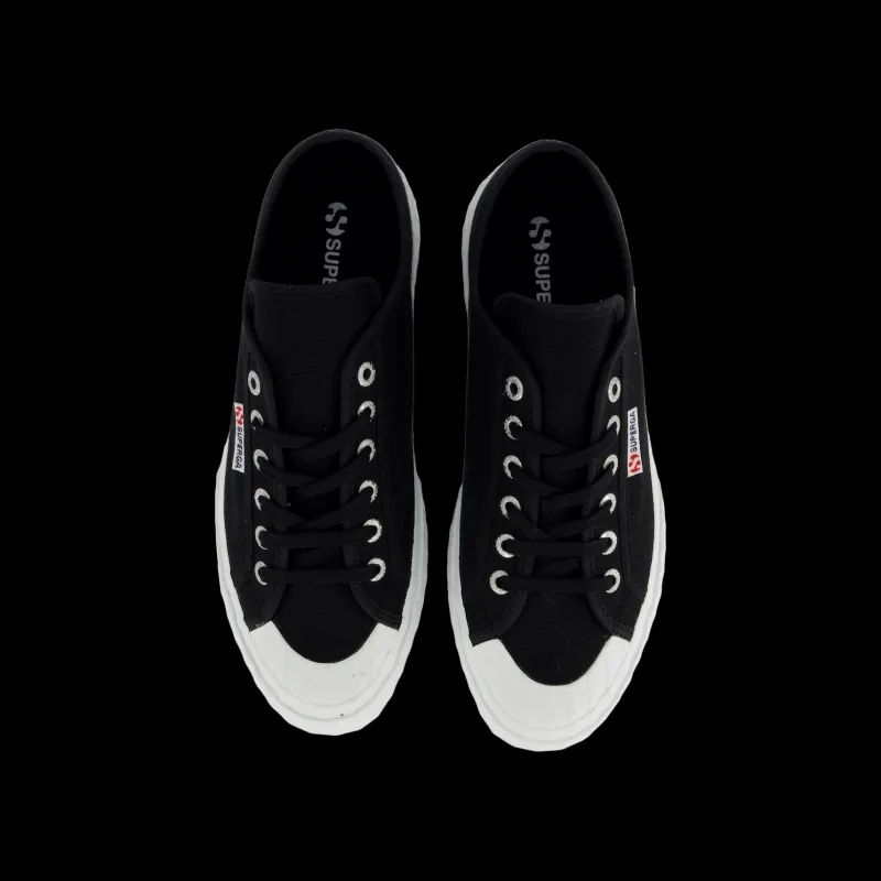 Superga 2630 Stripe Black -white Svart Clearance