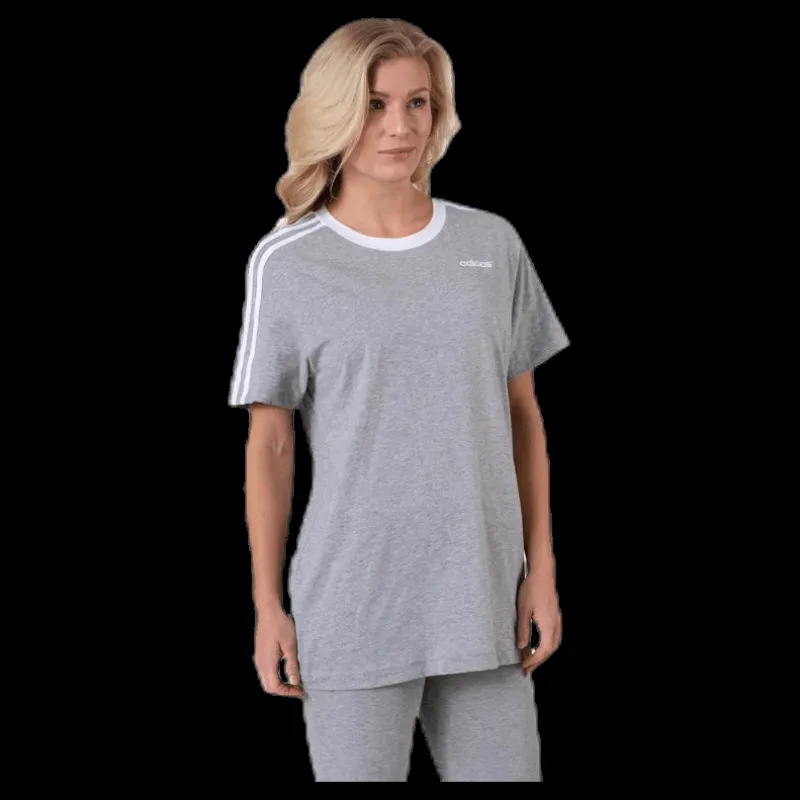 adidas 3 Stripes Essential Boyfriend Tee Medium Grey Heather Grå Best