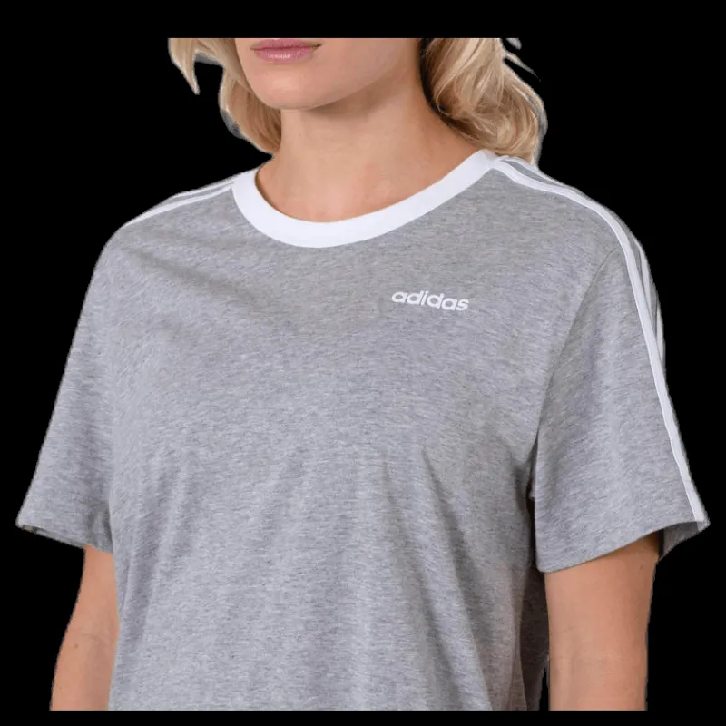 adidas 3 Stripes Essential Boyfriend Tee Medium Grey Heather Grå Best