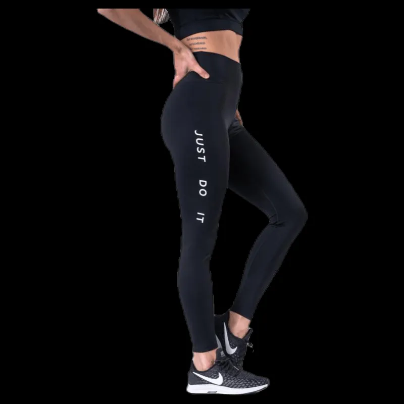 Best Nike 7/8 Swoosh Run Tight Black Svart