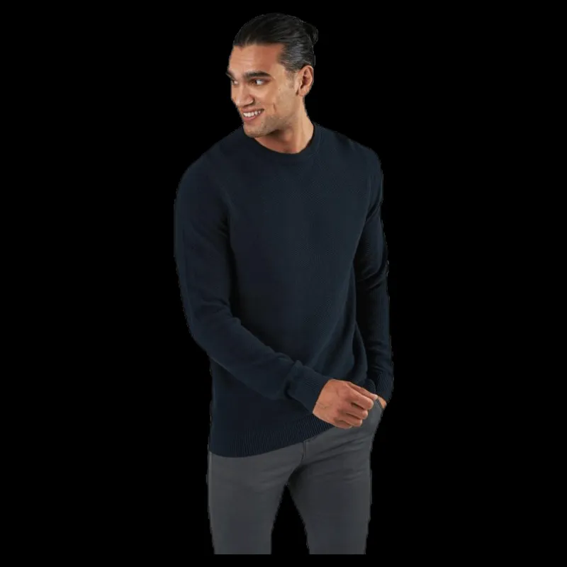 Jack & Jones Aaron Knit Crew Neck Blue Blå Clearance