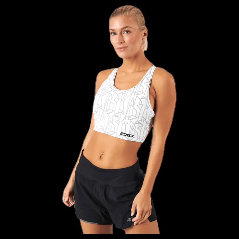 2XU Active Longline MedImpact Crop White Vit Outlet