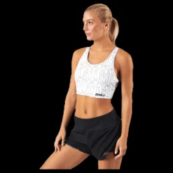 2XU Active Longline MedImpact Crop White Vit Outlet