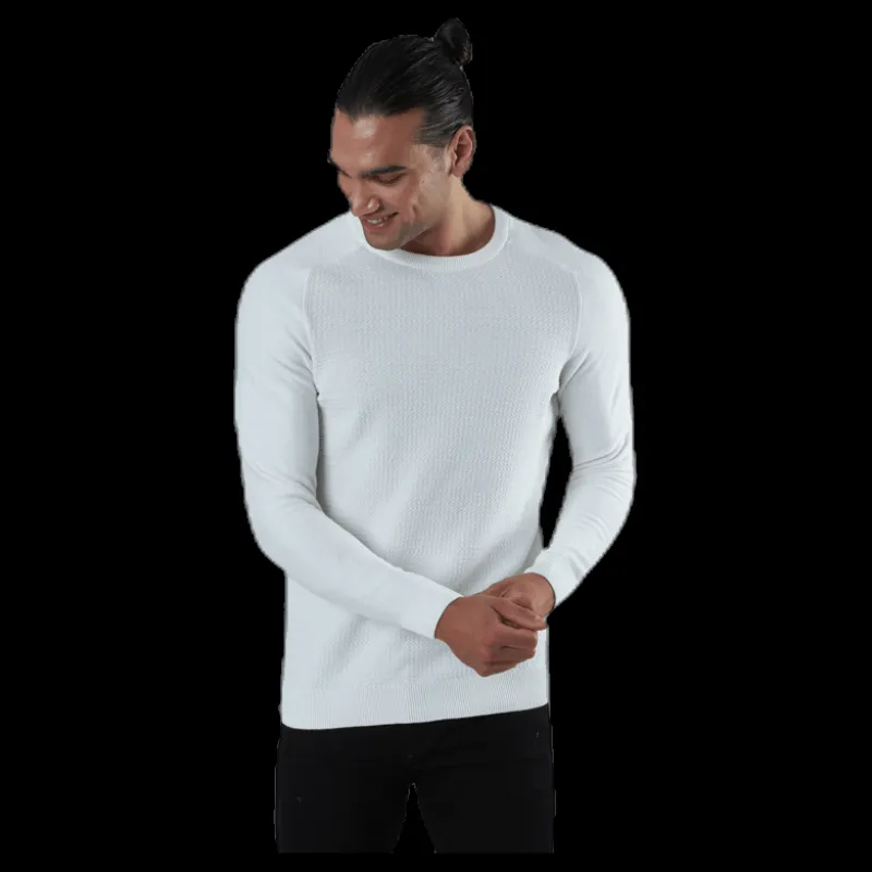 Jack & Jones Adam Knit Crew Neck White Vit Outlet