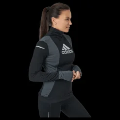 adidas Blocked Longsleeve Tee Women Black / Grey Six Svart Outlet