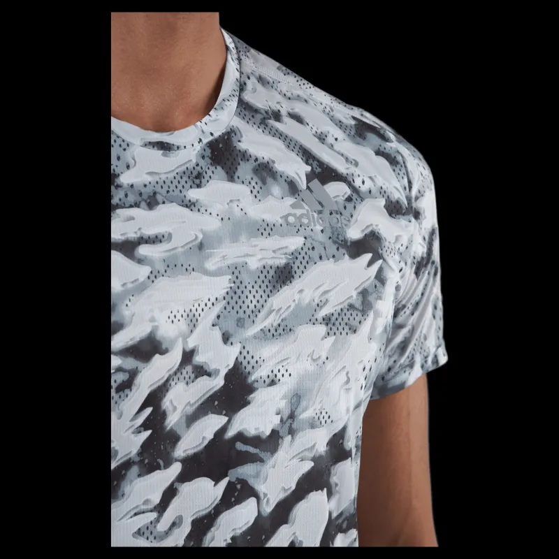 Discount adidas Fast Graphic Tee Primeblue Men Grey One / White Flerfärgad