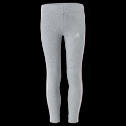 adidas Girls Essentials 3 Stripes Leggings Medium Grey Heather / Clear Pink Grå Best