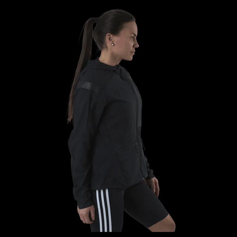 adidas Marathon Jacket Translucent Women Black / Black Svart New