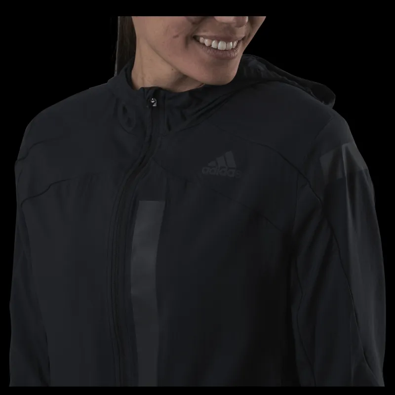adidas Marathon Jacket Translucent Women Black / Black Svart New