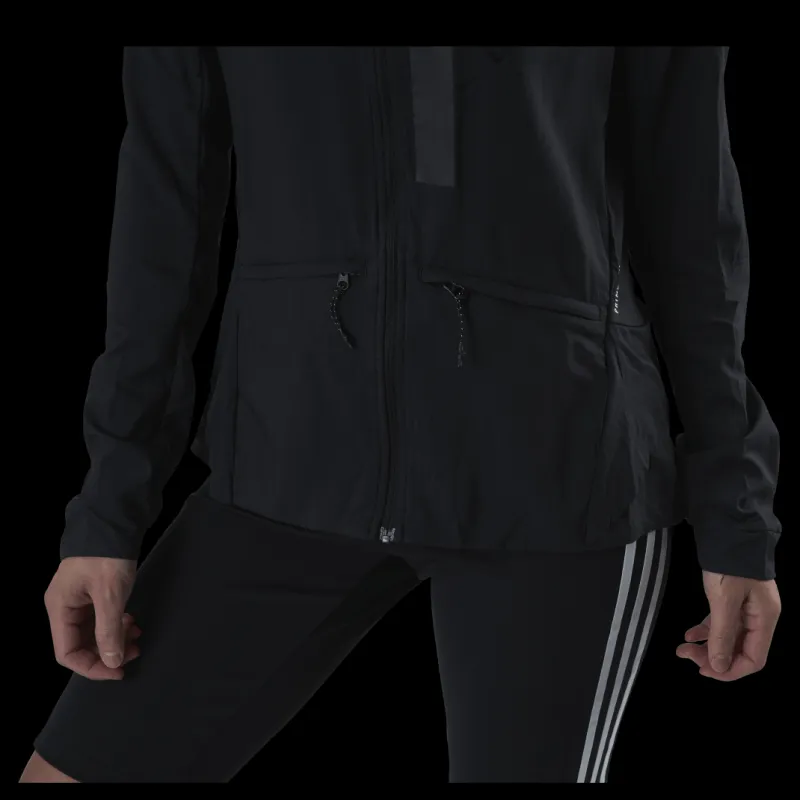 adidas Marathon Jacket Translucent Women Black / Black Svart New