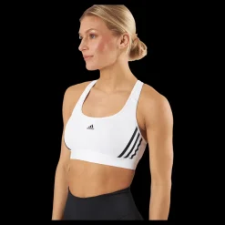 adidas Powerreact Training Medium-Support 3-Stripes Bra White Vit Outlet