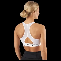 adidas Powerreact Training Medium-Support 3-Stripes Bra White Vit Outlet