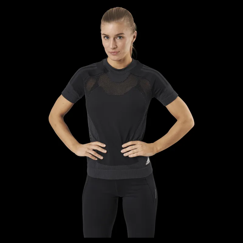 adidas Primeknit Tee W Black / Dgh Solid Grey Svart