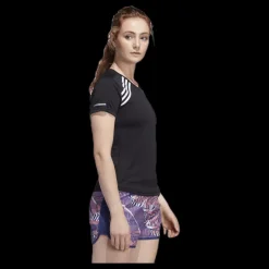 adidas Run 3 Stripes Tee Women Black Svart Clearance
