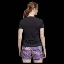 adidas Run 3 Stripes Tee Women Black Svart Clearance