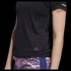 adidas Run 3 Stripes Tee Women Black Svart Clearance