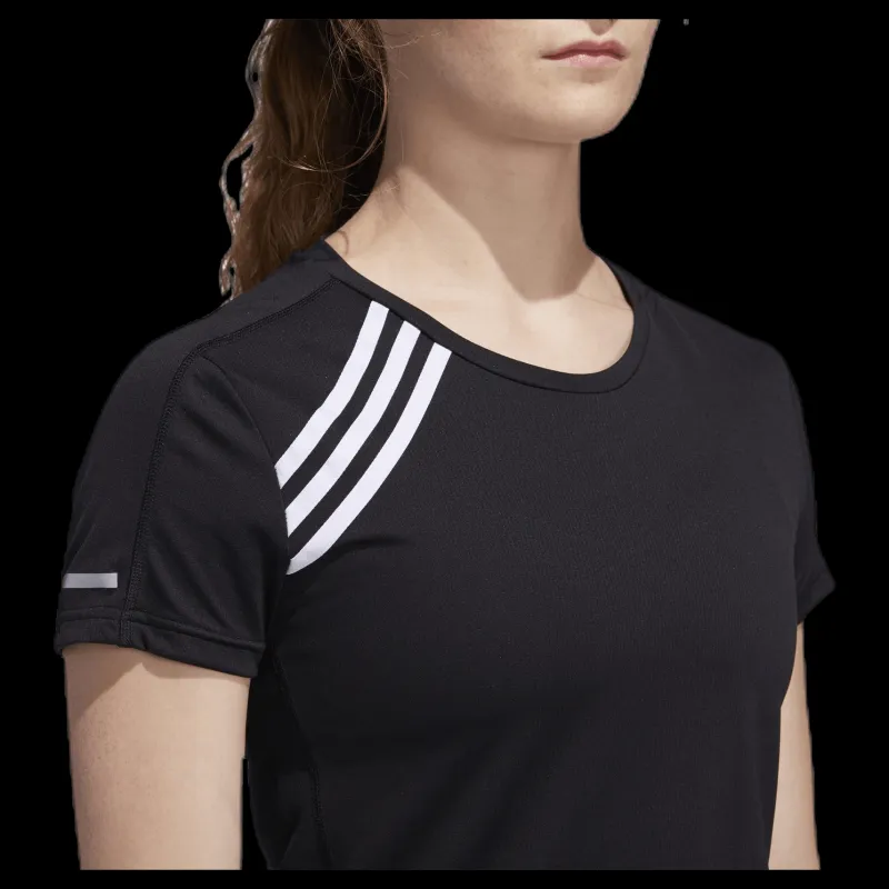 adidas Run 3 Stripes Tee Women Black Svart Clearance