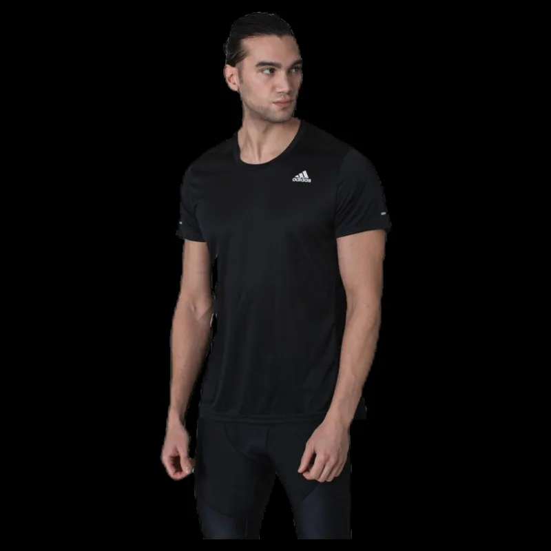adidas Run It Tee Pb 3 Stripes Men Black Svart Best