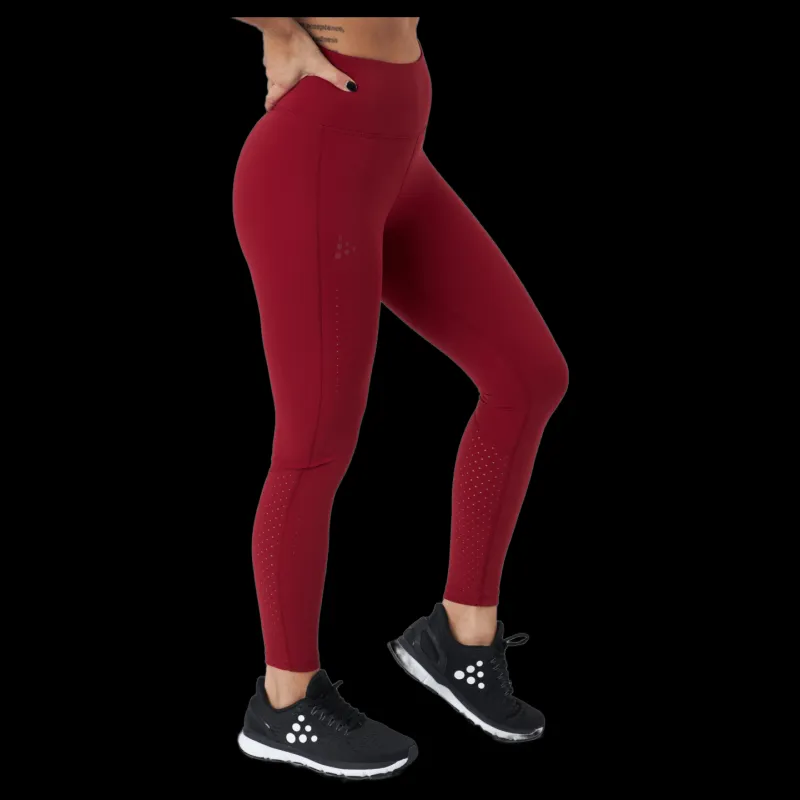 Craft Adv Charge Perforated Tights W Rhubarb Röd