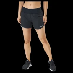 Best 2XU Aero 4 Inch Shorts Black/silver Reflective Svart