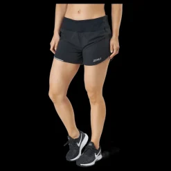 Best 2XU Aero 4 Inch Shorts Black/silver Reflective Svart