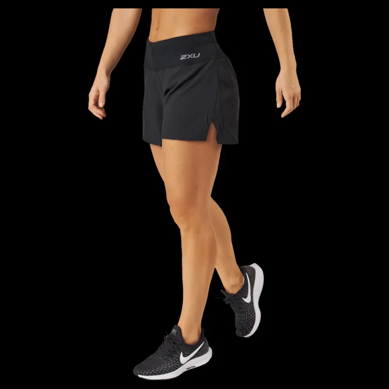 Online 2XU Aero 5 Inch Shorts Black/silver Reflective Svart