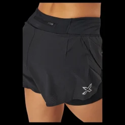 Online 2XU Aero 2-in-1 4 Inch Shorts Black/silver Reflective Svart