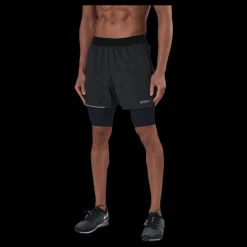 Outlet 2XU Aero 2-In-1 5" Shorts Black/Silver Svart och Silver
