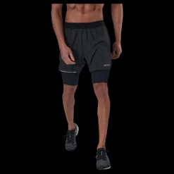 Outlet 2XU Aero 2-In-1 5" Shorts Black/Silver Svart och Silver