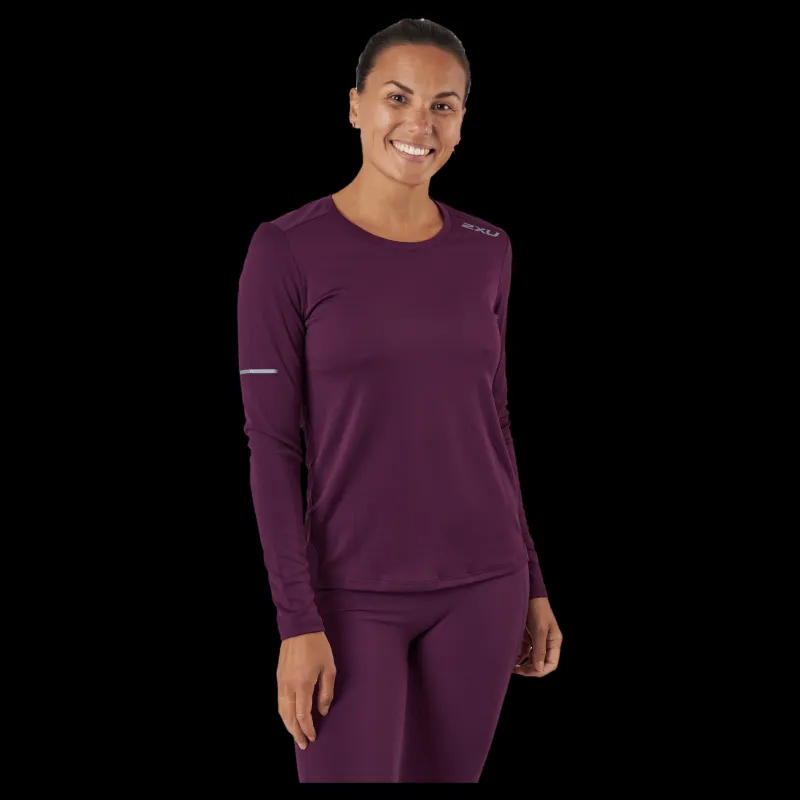 Discount 2XU Aero L/s Beet/silver Reflective Lila