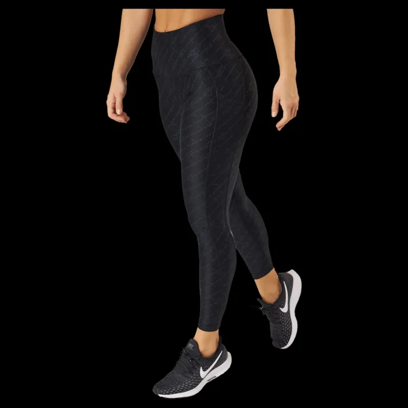 2XU Aero Reflect Hi-rise Comptigh Tty Script/black Reflective Svart