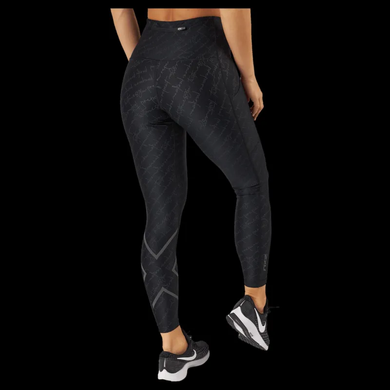 2XU Aero Reflect Hi-rise Comptigh Tty Script/black Reflective Svart