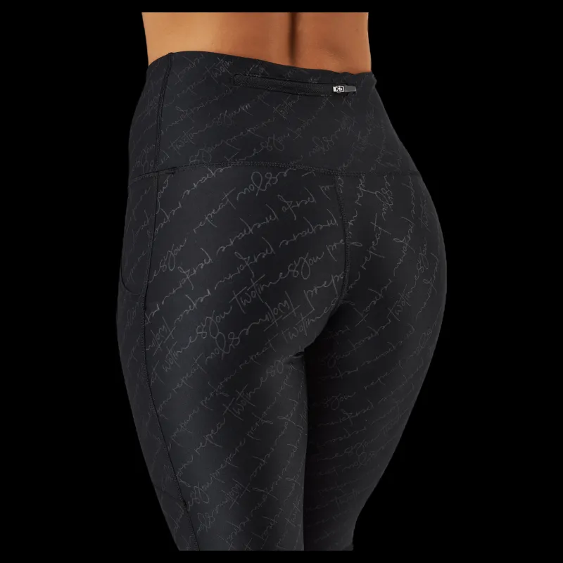 2XU Aero Reflect Hi-rise Comptigh Tty Script/black Reflective Svart