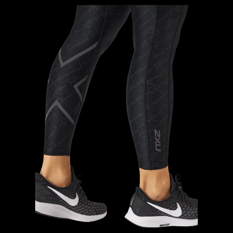 2XU Aero Reflect Hi-rise Comptigh Tty Script/black Reflective Svart