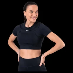 Online Nike Aeroadpt SS Crop Top Black Svart