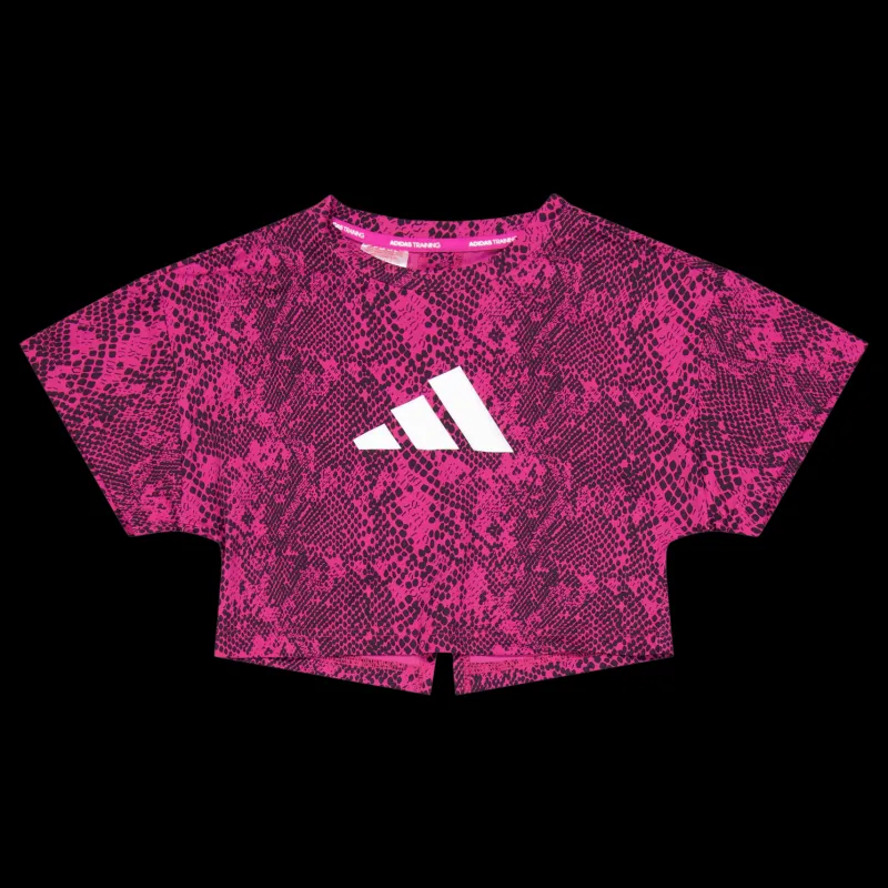 adidas AEROREADY Animal-Print T-Shirt Selufu/Carbon/White Vit Discount