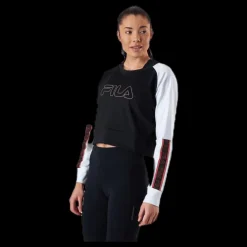 Fila Ahuva Cropped Longsleeve Shirt Pink/Black Rosa och Svart Hot