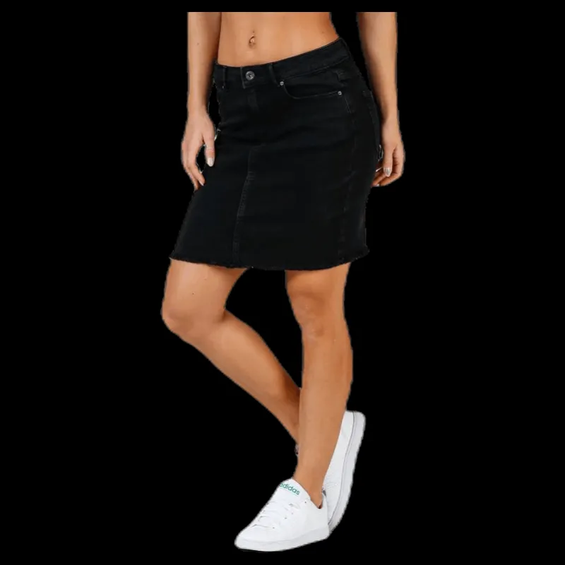 Pieces Aia Mw Dnm Skirt Black Svart Sale