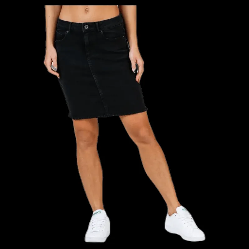 Pieces Aia Mw Dnm Skirt Black Svart Sale