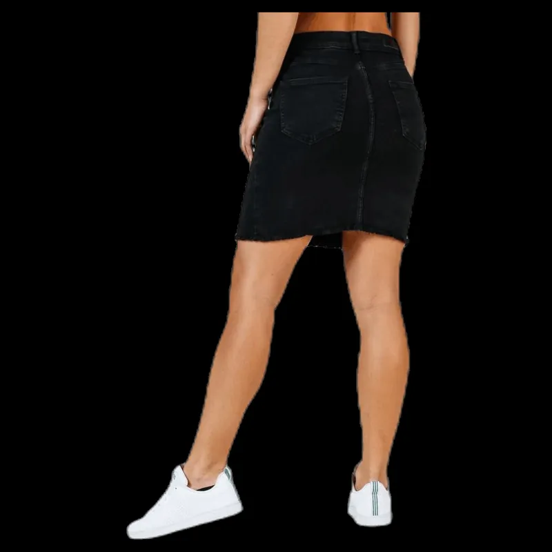 Pieces Aia Mw Dnm Skirt Black Svart Sale