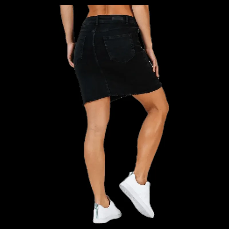 Pieces Aia Mw Dnm Skirt Black Svart Sale