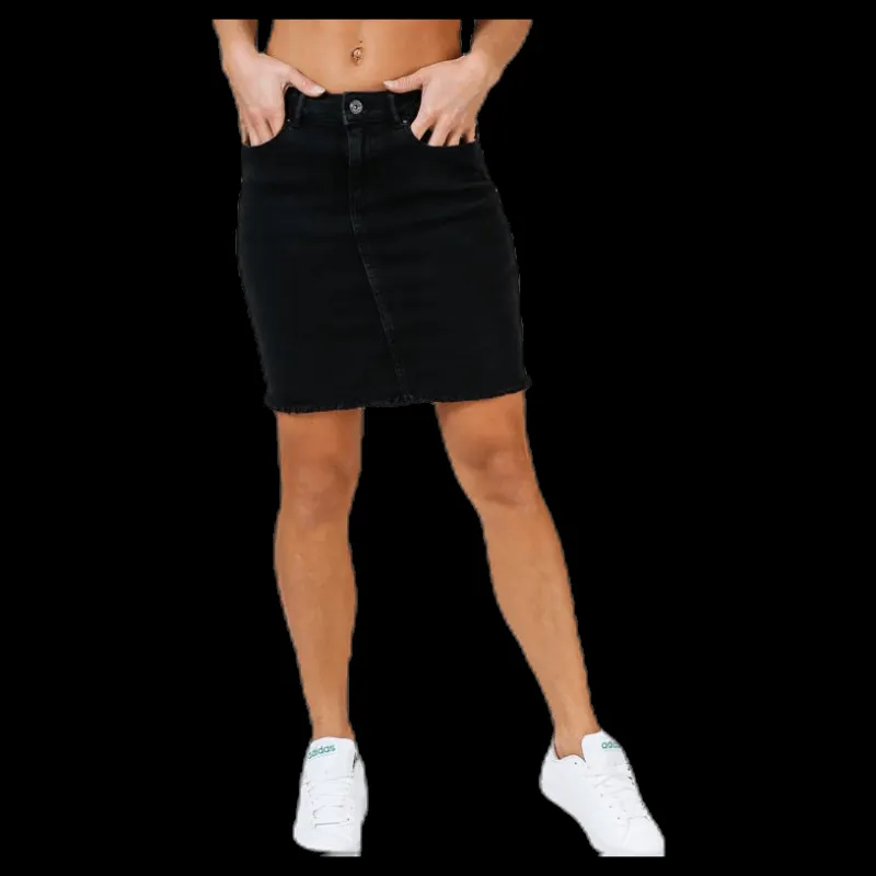 Pieces Aia Mw Dnm Skirt Black Svart Sale