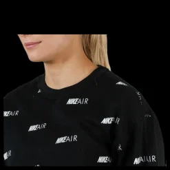 Nike Air AOP Fleece Crew White/Black Svart Outlet