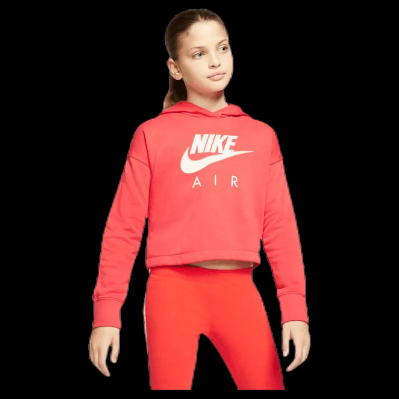 Discount Nike Air Crop Hoodie Jr White/Red Rosa