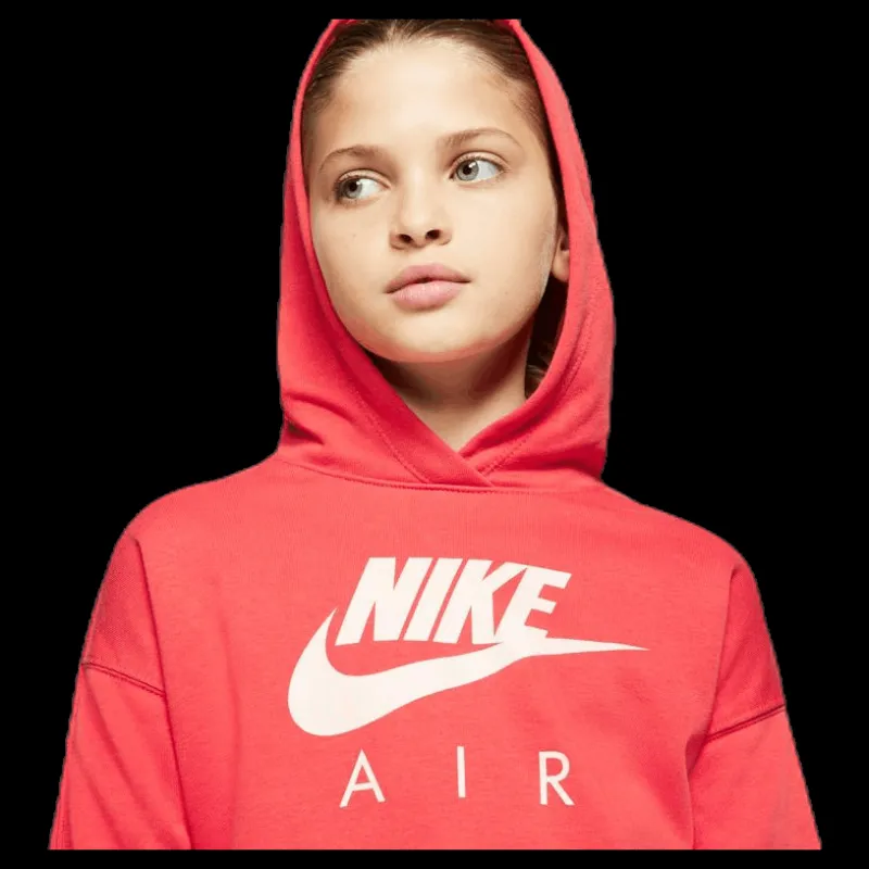 Discount Nike Air Crop Hoodie Jr White/Red Rosa