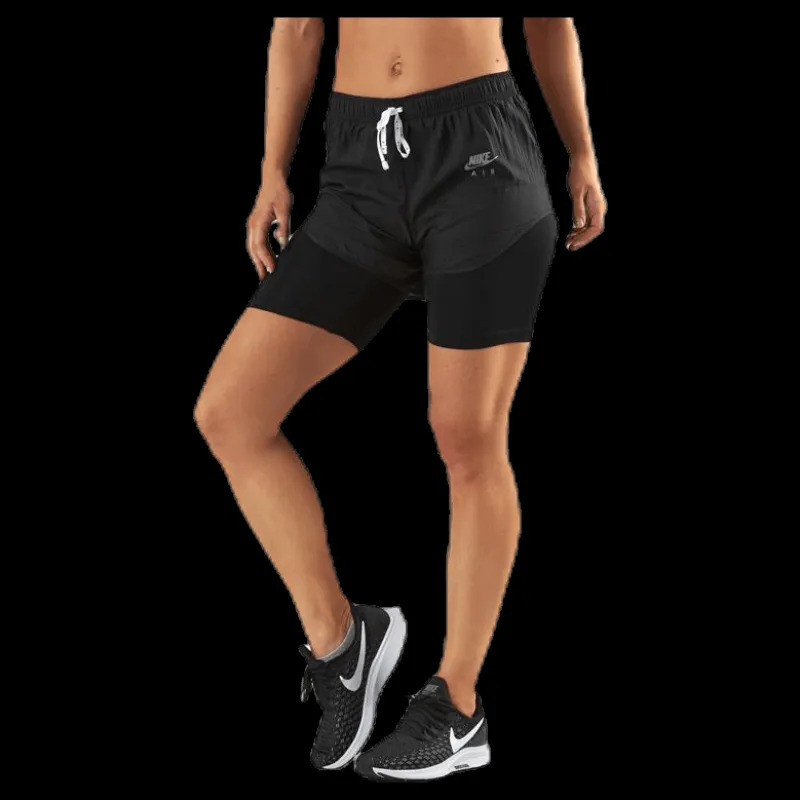 Clearance Nike Air 2in1 Short White/Black Svart