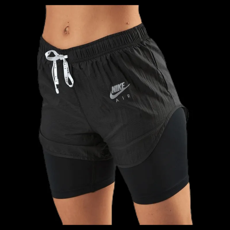 Clearance Nike Air 2in1 Short White/Black Svart