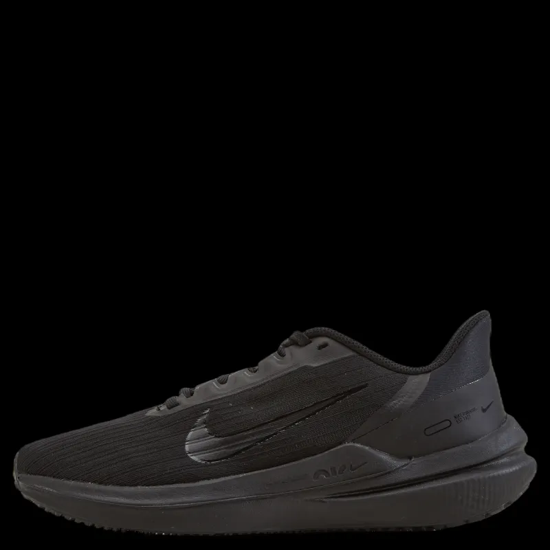 Nike Air Winflo 9 Men's Road Running Shoes BLACK/DK SMOKE GREY Svart Outlet