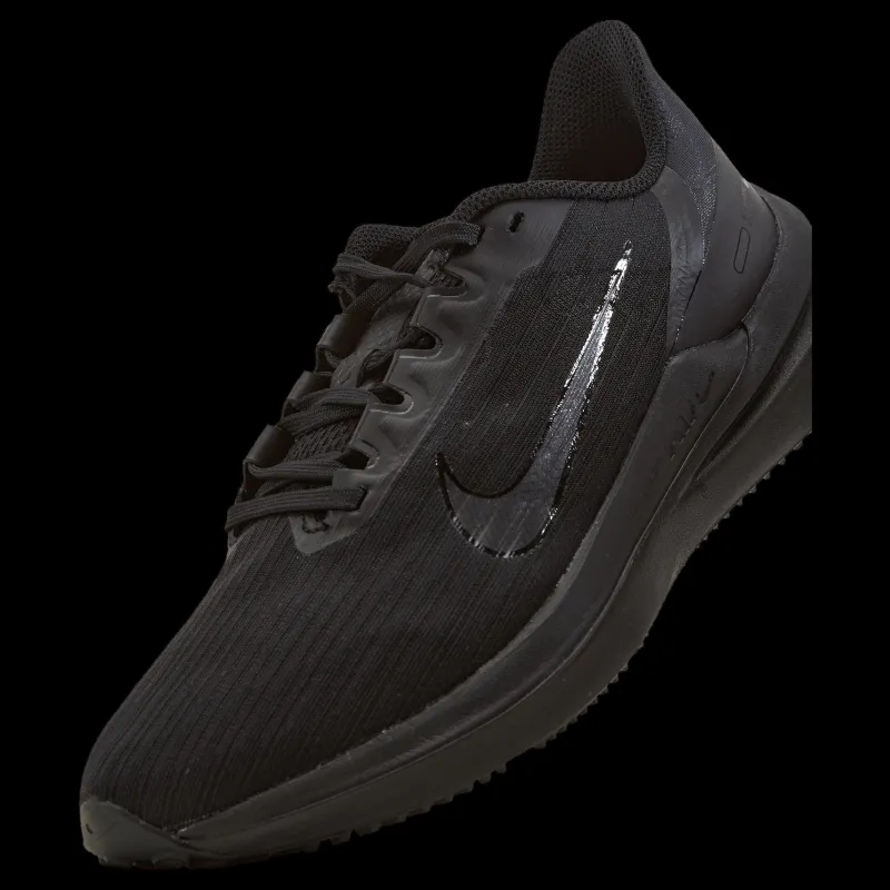 Nike Air Winflo 9 Men's Road Running Shoes BLACK/DK SMOKE GREY Svart Outlet
