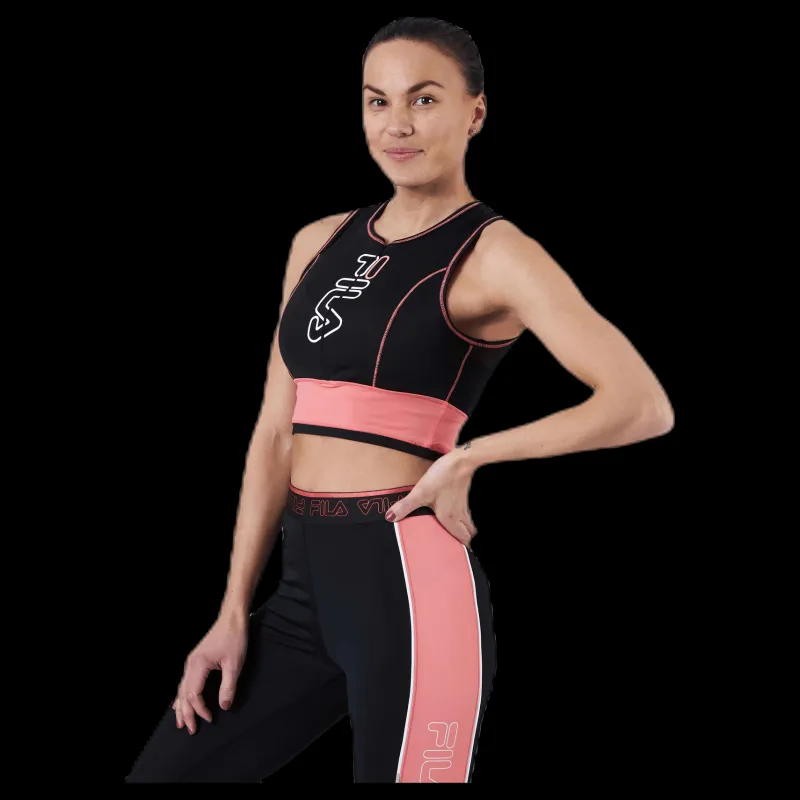 Clearance Fila Airi Cropped Top Pink/Black Rosa och Svart